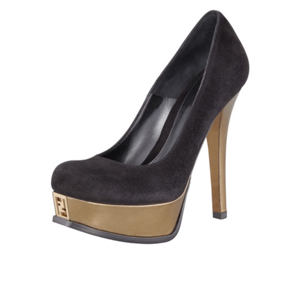Fendi Fendista Black Suede Pump